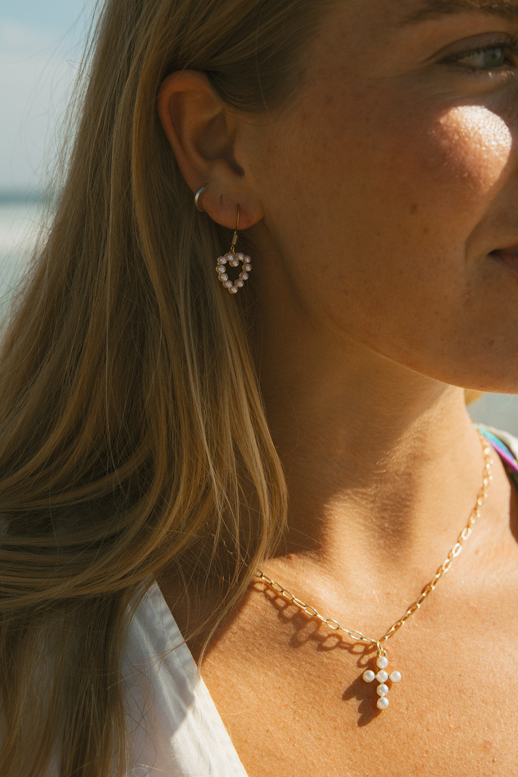 Pearl Heart Earrings