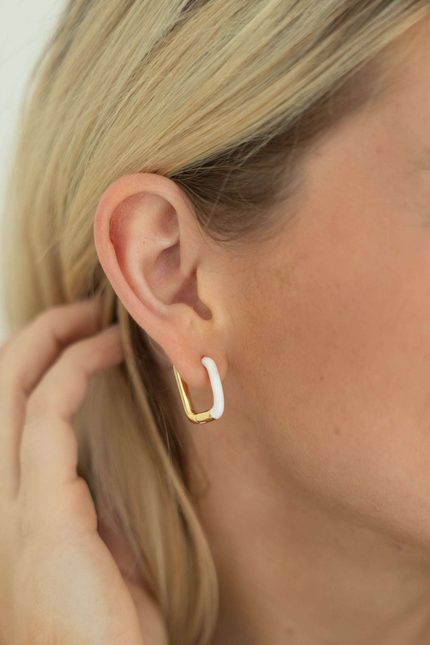 White Enamel Hoops